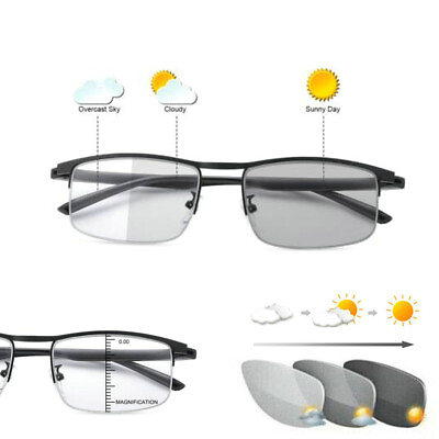 #ad Readers Glasses Bifocal Transition Photochromic Reading Sunglasses Anti UV Sun