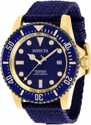 #ad Invicta Pro Diver Men#x27;s Navy Blue Dial Automatic Navy Blue Polyester Band Watch