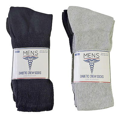 #ad Men#x27;s Diabetic Crew Socks Care amp; Comfort Sz 10 13 Assorted Colors 12 Pair