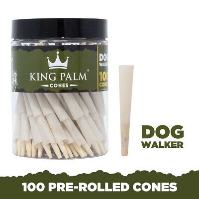 #ad King Palm Dog Walker Pre rolled Cones Holds 0.5 Gram 100 Pack Tube $20.00