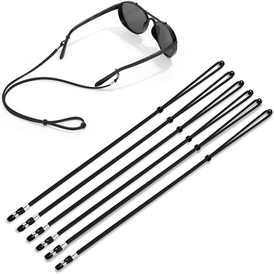 #ad 6 Pack Adjustable Glasses Straps for Sports Sunglasses Neck Cord Holders