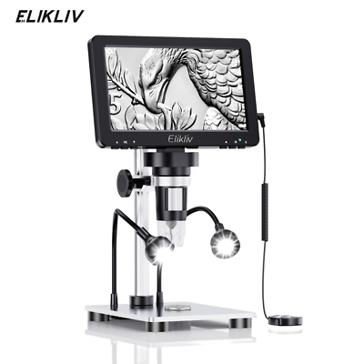 #ad Elikliv 1200X Digital Microscope HD Camera 7quot; LCD 1080p Coin Magnifier w Light