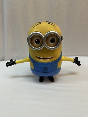 #ad Despicable Me 2 Minion push to talk Dave 8quot; Tall Think Way toy rubber plastic