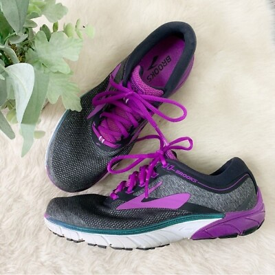 #ad Brooks Women#x27;s Size:10.5 Purple amp; Dark Gray Connect Neutral Sneakers