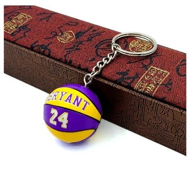 #ad Basketball Keychain Star Name Souvenir Keyring Bag Pendent Rubber PVC Match Ball