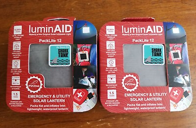 #ad New 2 Pack LuminAID PACKLITE 12 Emergency amp; Utility SOLAR LANTERN 10000 Hours