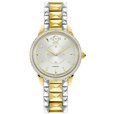#ad NEW Gevril GV2 Women#x27;s 11704 425 Siena Diamond Two Tone IP Stainless Steel Watch