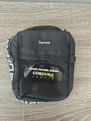 #ad NEW Supreme Nylon Shoulder Bag BLACK SS18 100% Authentic 0888977304389