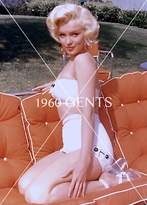 #ad 1950s Color Photo Print Blonde Playboy Playmate Marilyn Monroe 3 RARE