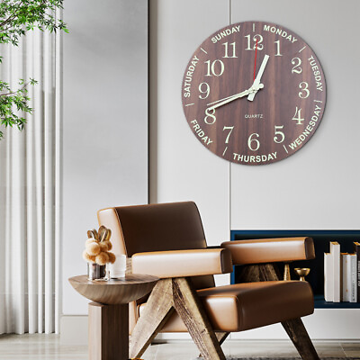 #ad 12quot; Luminous Wall Clock Night Office Home Room Decor Quartz Hanging Clock