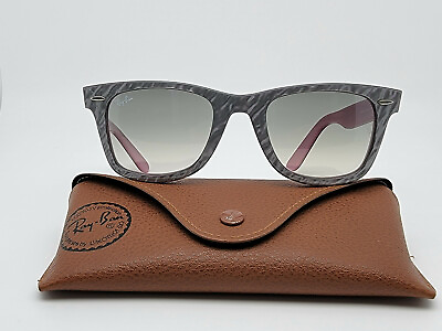 #ad Ray Ban RB2140 995 32 Wayfarer Rare Prints Silver Pink Frame Sunglasses w Case