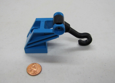 #ad Lego Duplo VEHICLE CRANE ARM BASE BLACK HOOK w BLUE HOLDER Tow Truck Part
