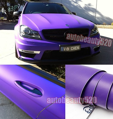 #ad Whole Car Wrap Hot Flat Metallic Matte Vinyl Sticker Purple Decal 50FT x 5FT