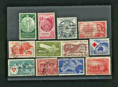 #ad 12 Different Old Time Australia Commemorative Stamps