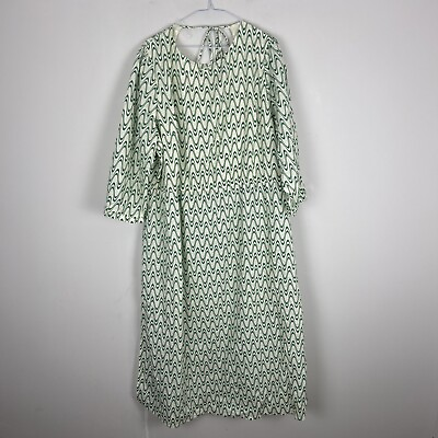 #ad Glamorous Green Retro Wave Midi Dress UK28 54” Bust 52” Long