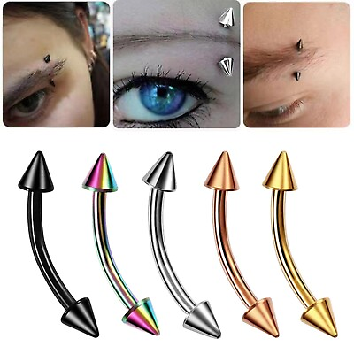 #ad Stainless Steel Conical Bend Rod Pointed Eyebrow Nail Lip Nail Sex Nail Gift