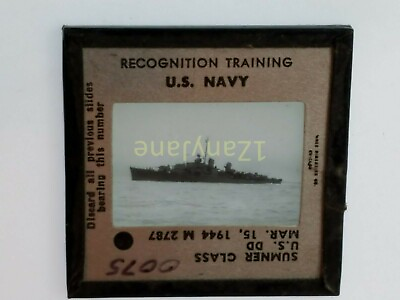 #ad 0075 PHOTO GLASS SLIDE PLANE SHIP Military Sumner Class US DD 1944 M2787