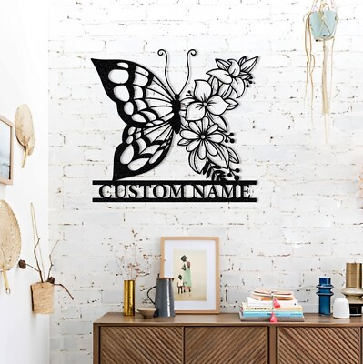 #ad Custom Butterfly Floral Sign Custom Butterfly Wall ArtPersonalized Sign Name