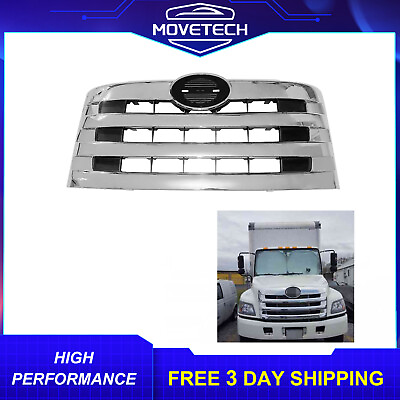 #ad New Fits 11 16 Hino 238 258 268 338 Chrome Front Horizontal Billet Main Grille