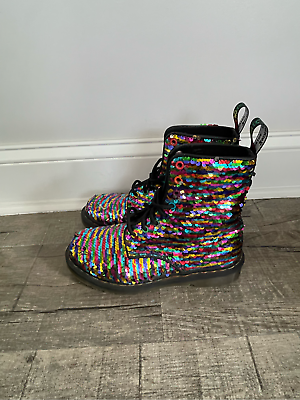 #ad Dr. Martens Women#x27;s 1460 Pascal Sequin Rainbow Boot
