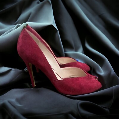 #ad SJP by Sarah Jessica Parker Red Suede Stiletto Pumps Heels
