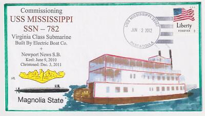 #ad Submarine USS MISSISSIPPI SSN 782 COMMISSIONING Everett Naval Cover C5686D