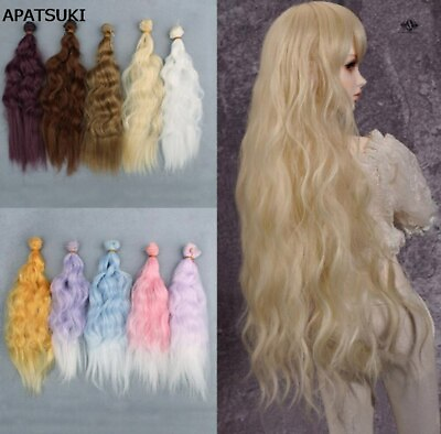 #ad 25*1m Doll Wigs DIY Doll Curly Wavy Wigs Colorful Hair For 1 3 1 4 1 6 doll Toys