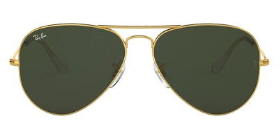 #ad Ray Ban Sunglasses RB3025 W3234 Gold Aviator Green Non Polarized 55 14 135mm $102.60