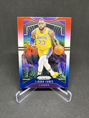 #ad Lebron James 2019 2020 Panini Prizm Red White Blue SP #129 Los Angeles Lakers