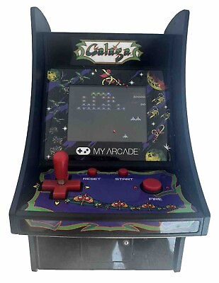 #ad Retro Mini Arcade Micro Player Machine Galaga 7” Tabletop Game Tested