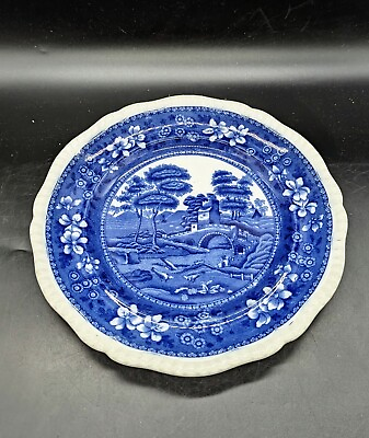 #ad Vintage Antique Copeland Spode Blue Tower 9.25quot; Decorative Plate England