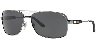 #ad Burberry Men#x27;s Gunmetal Navigator Sunglasses BE3074 100387 63