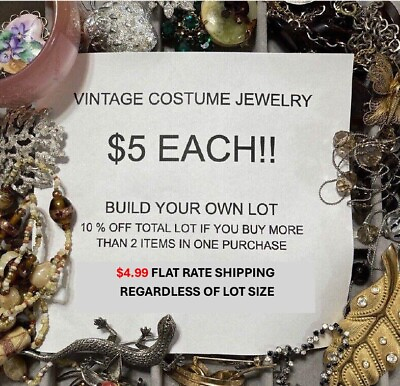 #ad VINTAGE JEWELRY MAKE YOUR OWN LOT MCM ESTATE RHINESTONE SIGNED 10% EXTRA OFF 2