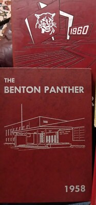 #ad 2 Yearbooks Benton High School Arkansas PANTHER Annual For 58 1960 Reunion Pix
