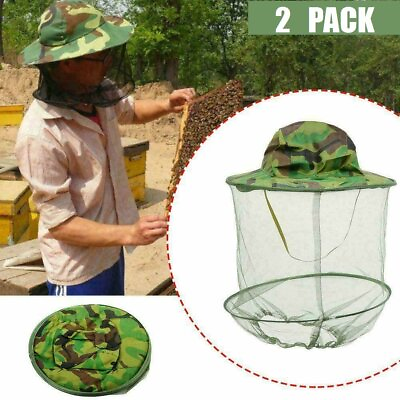 #ad Beekeeping Hat Face Head Protector Cap Protection Mosquito Bee Net Veil US 2Pcs