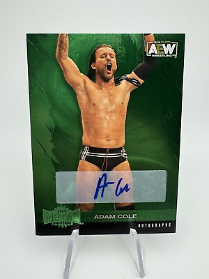 #ad 2022 Skybox Metal Universe AEW Wrestling Adam Cole Green 10 Autograph Auto Card