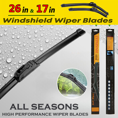 #ad All Season Bracketless Windshield Wiper Blades Hybrid Silicone CLEAR 26quot; amp; 17quot;