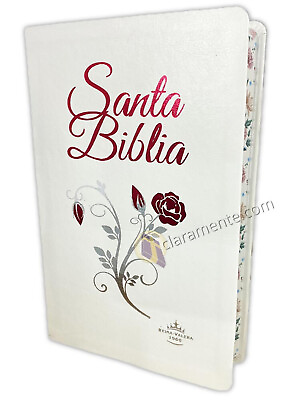 #ad Biblia para Mujer Reina Valera 1960 Letra Grande blanco floral con indice