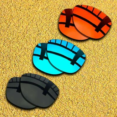 #ad 3 Pairs Lens Replacement for Oakley Frogskins Polarized Blackamp;Blueamp;Orange Red