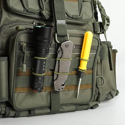 #ad 10 Pack Tactical Gear Holder Clip Molle Webbing Dominator Elastic Strings Buckle
