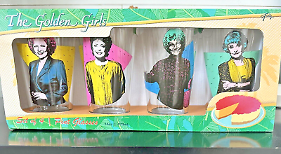 #ad NEW Golden Girls Set Of 4 16 oz Glasses Collectible Edition 80#x27;s FREE SHIP