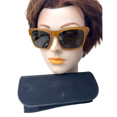 #ad Ann Demeulemeester Women#x27;s Sunglasses with case Transparent Brown Carmel