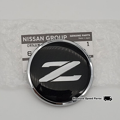 #ad NEW Genuine Nissan Black amp; Silver Z Front Emblem JDM Z32 90 96 300ZX OEM Badge