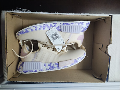 #ad adidas Nmd R1 Lace Up Womens Size 6 White Pink Sneakers Shoes GW5694 New