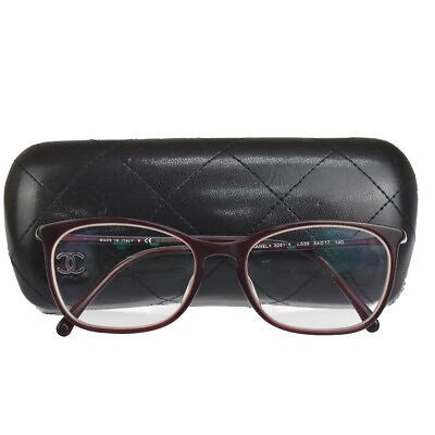 #ad CHANEL CC Logo Glasses Eye Wear Plastic Bordeaux 3281 A c.539 Italy 03SG174