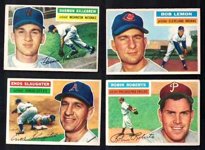 #ad 1956 Topps 30 Cards 29 Diff. w 8 HOFers and 12 White Backs Free Shipping