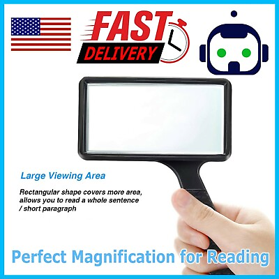 #ad Handheld Rectangular 3X Magnifier Magnifying Glass Loupe For Reading Jewelry US