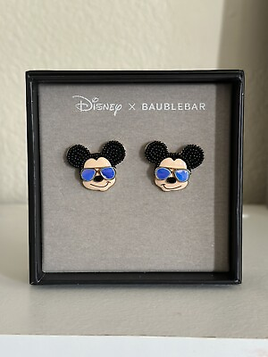 #ad Disney Baublebar Mickey Mouse with Sunglasses Earrings