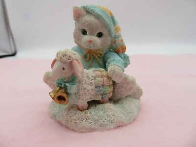 #ad Calico Kittens Enesco 1993 quot;Ewe Warm My Heartquot; Figurine #628182