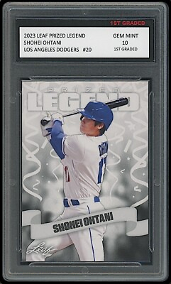 #ad Shohei Ohtani 2023 24 Leaf Prized Legend 1st Graded 10 MLB Baseball Card Dodgers